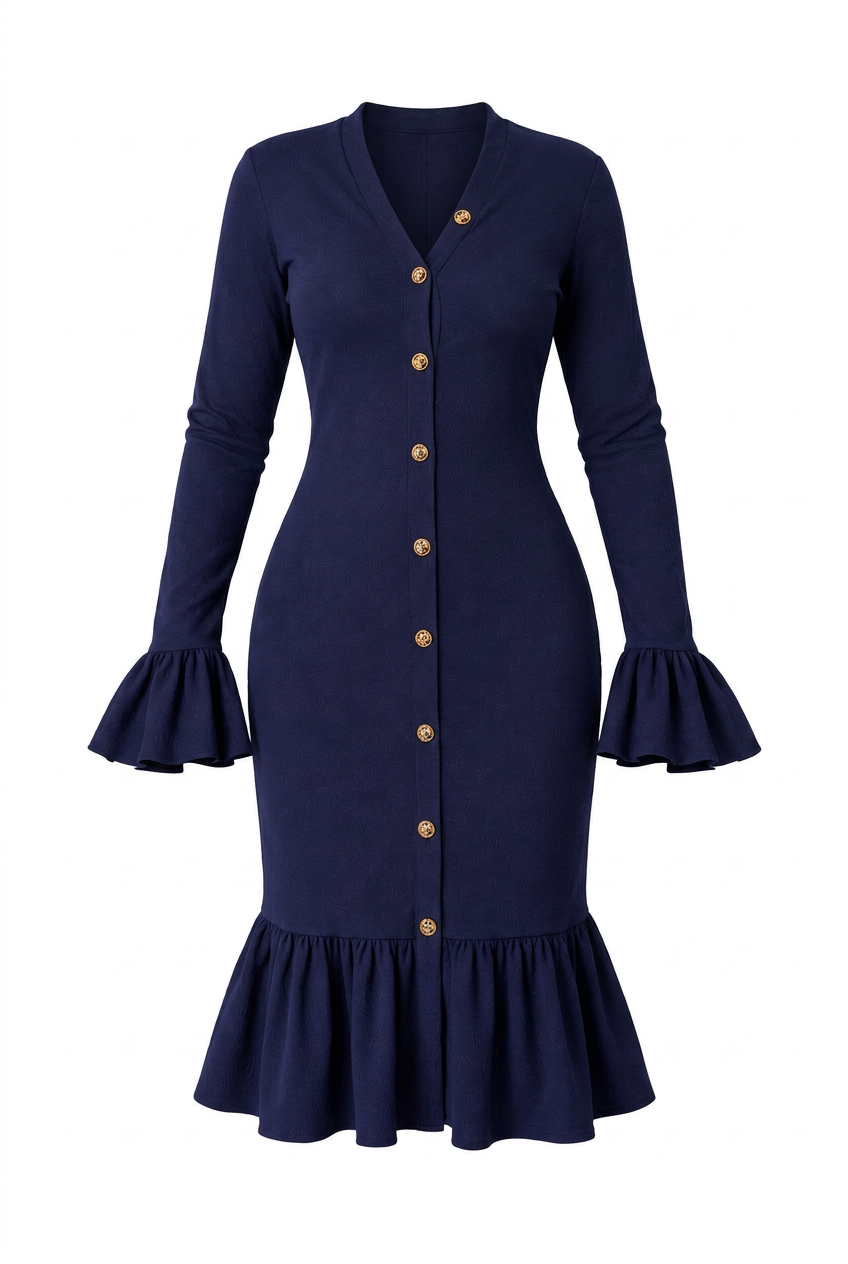 Robe Cannelia mini en maille côtelé