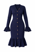 Robe Cannelia mini en maille côtelé
