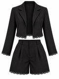 Ensemble veste courte et short avec dentelle