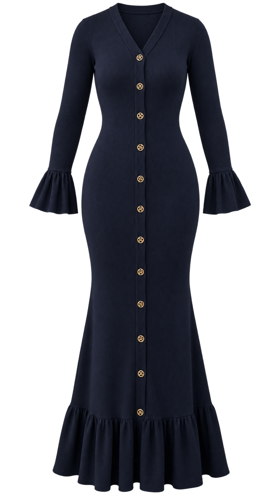 Robe Cannelia en maille côtelée