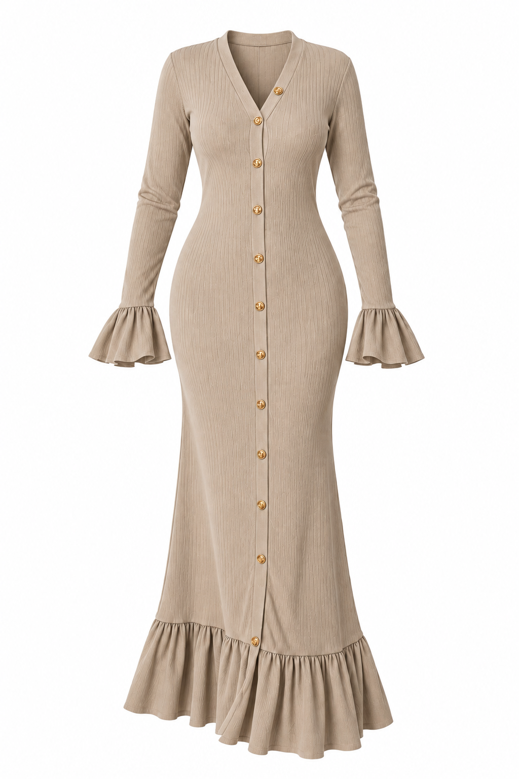 Robe Cannelia en maille côtelée